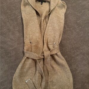 White House Black Market Sleeveless Knit Belted Cardigan-style Vest